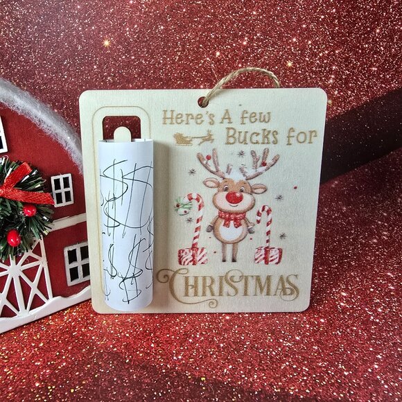 "A Few Bucks" Wooden Christmas Money Holders Set Of 3 (NWOT) - Picture 2 of 4